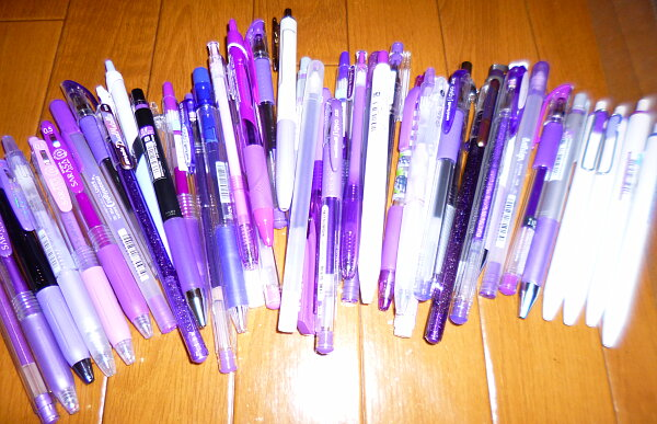 紫ボールペン